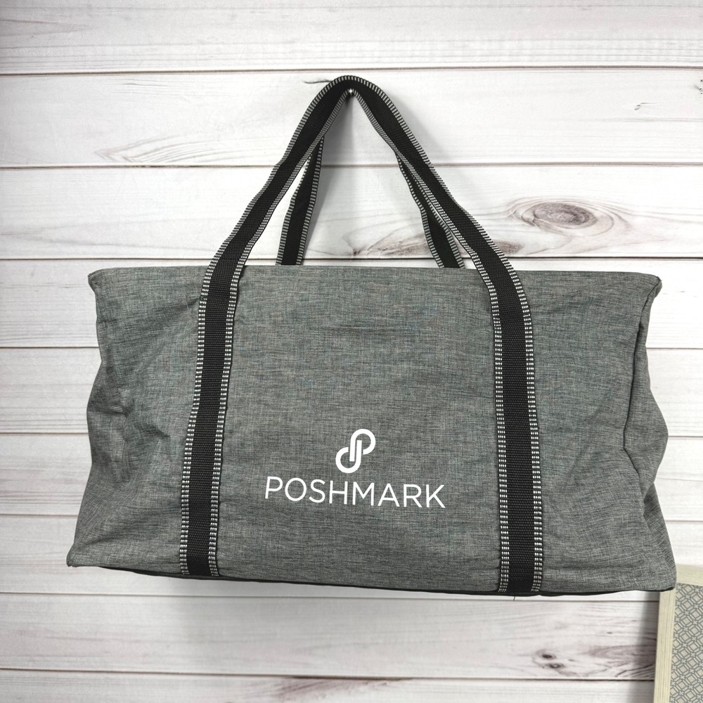 Poshmark Gray Front‎ Pocket Utility Open Double Handle Tote Collapsible